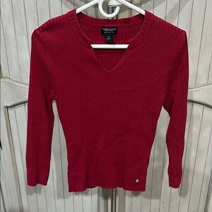 American Eagle Outfitters Red V-Neck Sweater